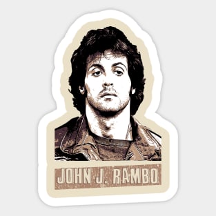 John J. Rambo | Sylvester Stallone || Vintage 80s Movie Sticker